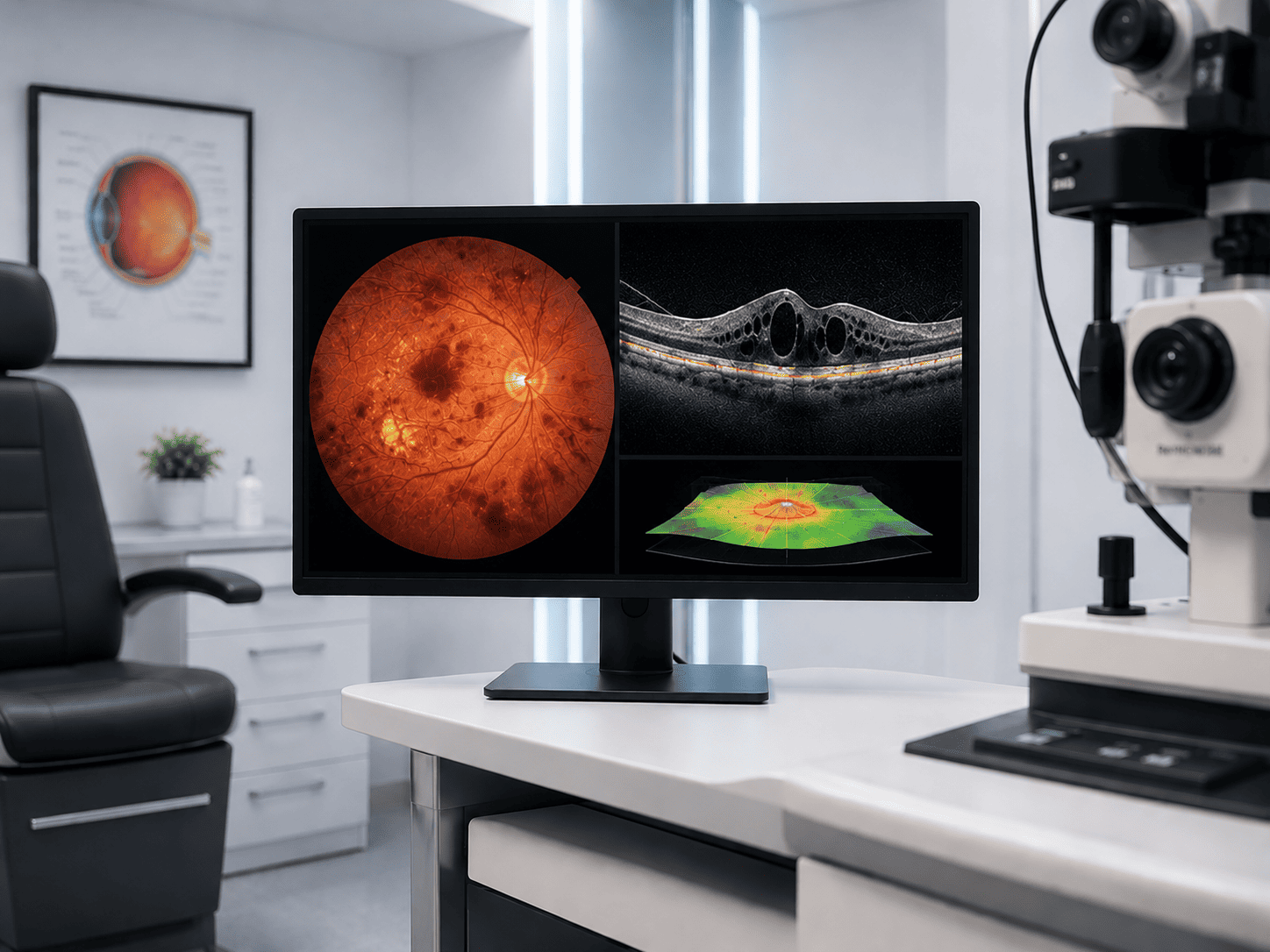 Retinal damage: blurred center / floaters